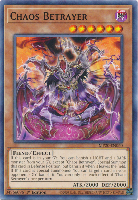 Chaos Betrayer [MP20-EN060] Common Cheap