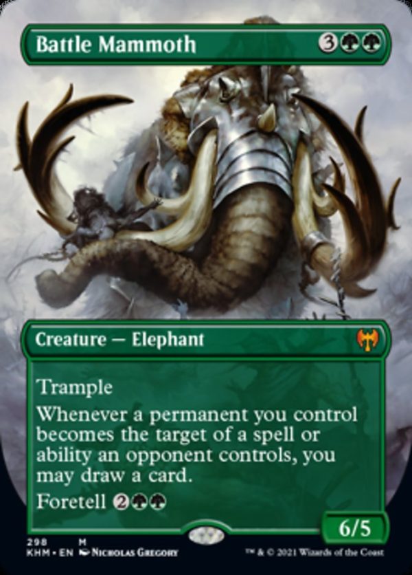 Battle Mammoth (Borderless Alternate Art) [Kaldheim] For Cheap