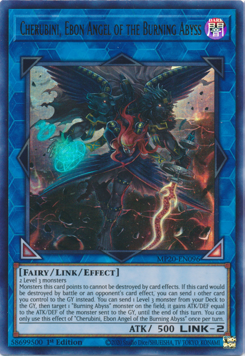 Cherubini, Ebon Angel of the Burning Abyss [MP20-EN096] Ultra Rare Supply