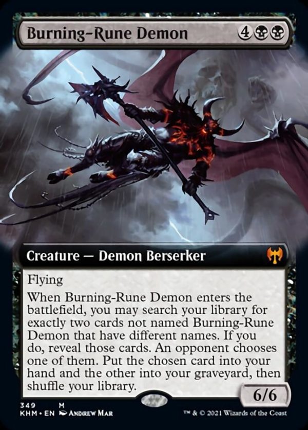 Burning-Rune Demon (Extended Art) [Kaldheim] Online now