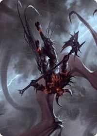 Burning-Rune Demon Art Card [Kaldheim Art Series] For Sale