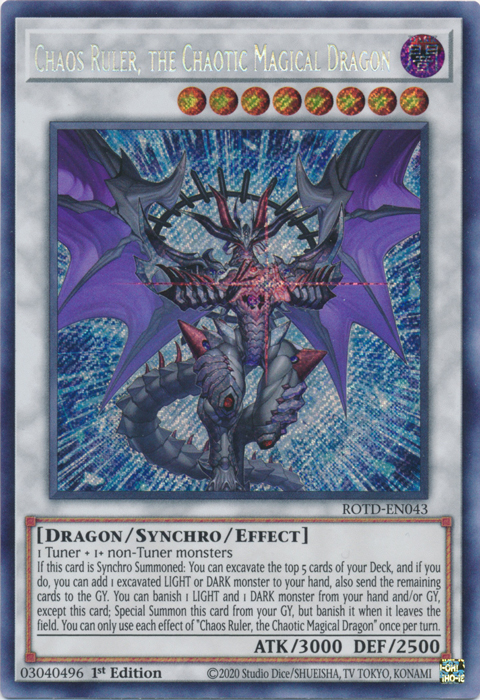 Chaos Ruler, the Chaotic Magical Dragon [ROTD-EN043] Secret Rare Hot on Sale