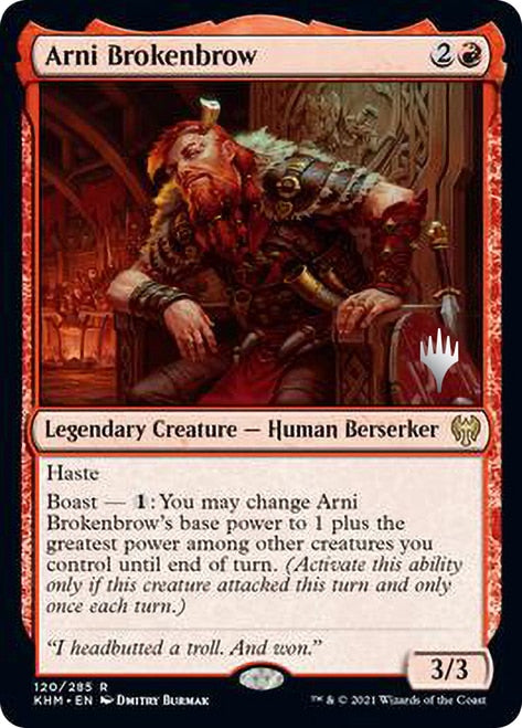 Arni Brokenbrow (Promo Pack) [Kaldheim Promos] on Sale