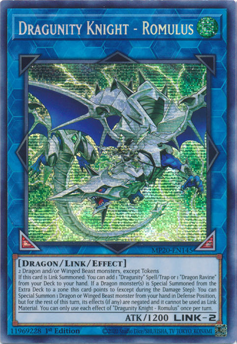 Dragunity Knight - Romulus [MP20-EN145] Prismatic Secret Rare For Cheap