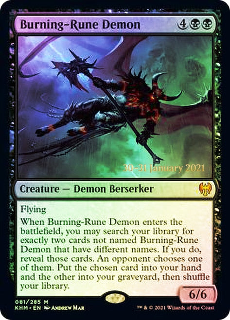 Burning-Rune Demon [Kaldheim Prerelease Promos] Fashion