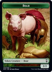 Boar    Spirit Double-Sided Token [Kaldheim Commander Tokens] For Sale